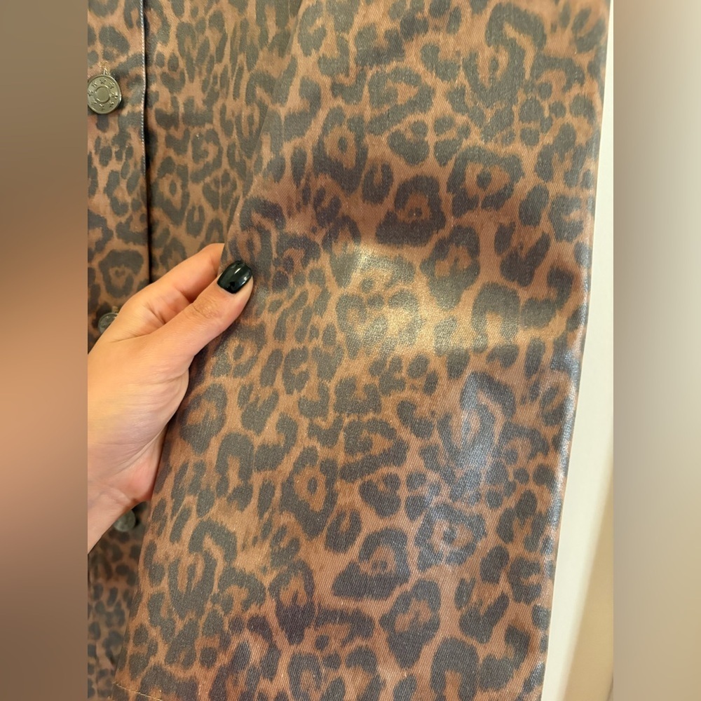 Noisy May Leopard Shiny Canvas Long Coat – Size Small (NWT) - Picture 16 of 16